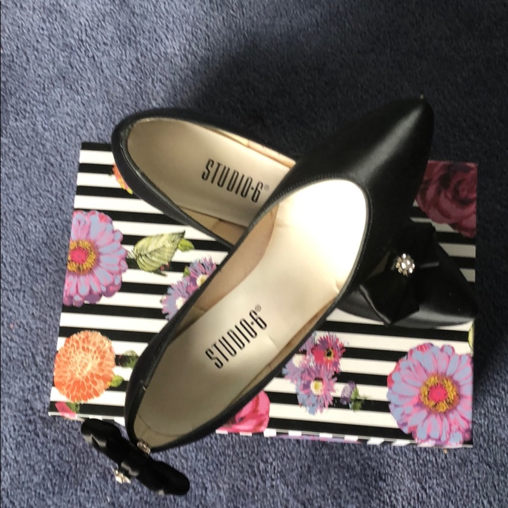 Black satin shoes